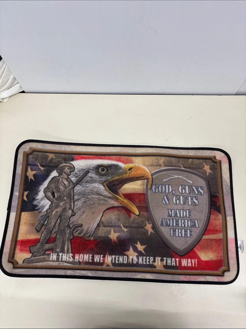 Patriotic Eagle Door Mat - Red, White & Blue